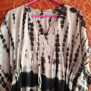 Black And White Kaftan Dress