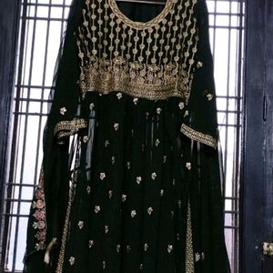 New Olive Party Wear Heavy Embroidered Kurta Set