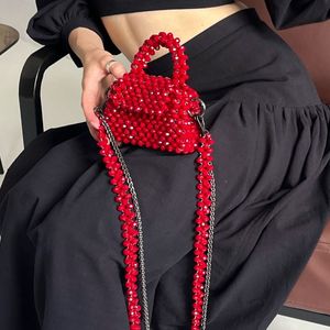 Red Cute Beaded Bag