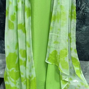 Green End White Multi Colour Dress