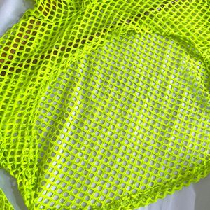 Pinterest Neon Crop Fisher Net Hoodie Top