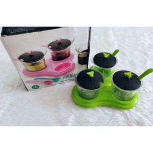 Multipurpose 3 Pcs container Set with tray & spoon