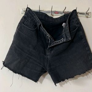 Black Diy Washed Out Shorts