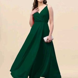 Emeros Women A-line Dark Green Dress