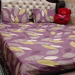 Double Bedsheet With Two Pillow Cover King Size