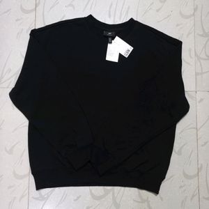 H&M Pure Black Sweatshirt With Tags