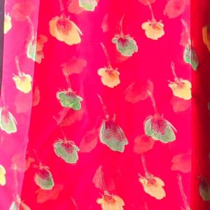 Flower Printed Silk Saree 💐🎀