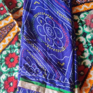 Bandhani Saree In Blue Shade