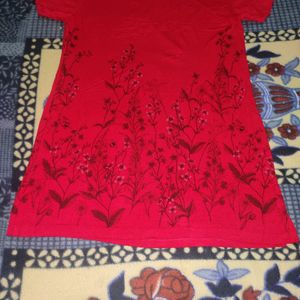 Ladies Long Red T-shirt, 1 Time Use Only