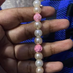 Pink Bow Bead Bracelet