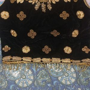 Velvet Zardosi Black Blouse