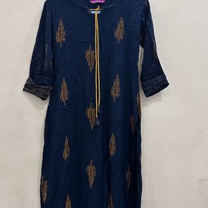 Libas Navy Blue A Line Kurta