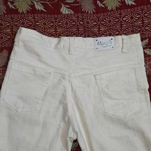 Women's White Denim Pant