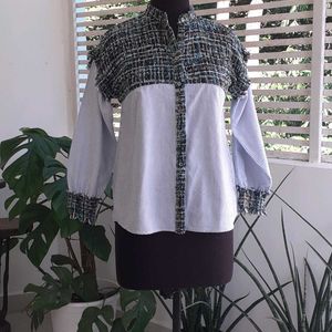 ZARA tweed combine shirt