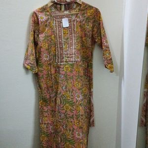 Printed Cotton Kurti Set