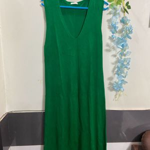 Green Dress With V Neck