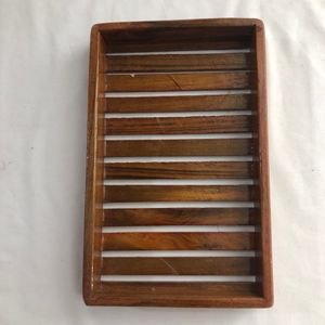 Brown Wooden Tray Set