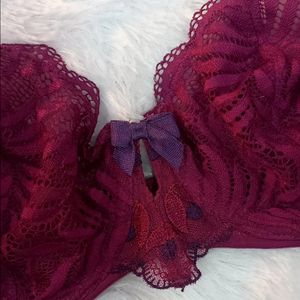 Wine Color Intimate Lacy Bra