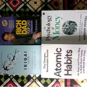 Ikigai+ Atomic Habits+ Money + Rich Dad Book