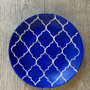 Handpainted mosaic pattern ceramic plate