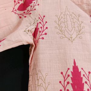 Light Pink Printed Kurti (Women)