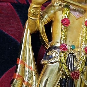 Krishna And Radha Golden Showpiece