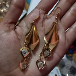 Set Of Two Golden Party Earrings