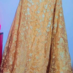 Tan Golden Ethnic Skirt For Girl Or Woman