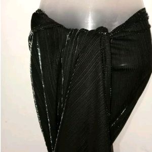 Black Acrylic Shiny Fabric Saree