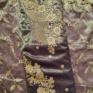 Embroidered Semi Stitched Suit,Full Work Dupatta