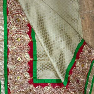 cream colour saree.. with little imperfections.