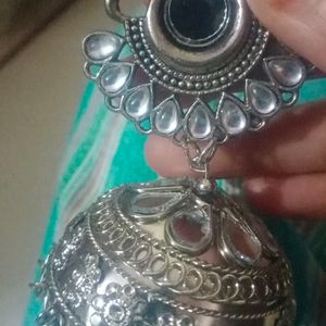 Silver Jhumkha earring