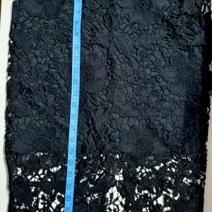 Black Lace Overlay Pencil Skirt PRELOVED Waist 30"