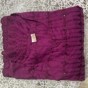 Wine Purple Sequin Kurti