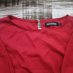 Red Blouson Top