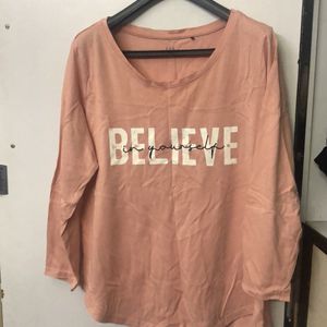 Light Pink Quarter Sleeves Tshirt