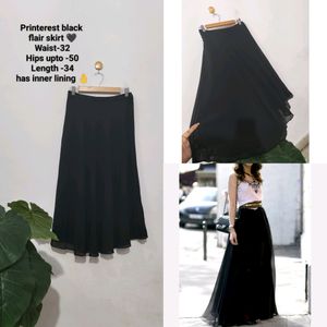 Pinterest Black Flair Skirt 🖤