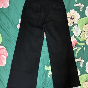 High Waisted Black Wide Leg Jeans