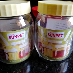 Plastic Sunpet Jar 500 Ml Each( Pack Of 3)