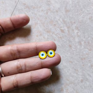 New Yellow Evil Eye Eartops