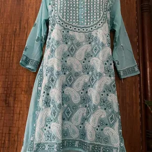 Sky Blue Chikankari Kurta