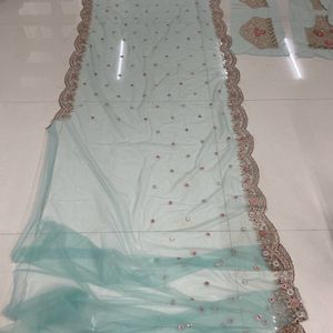 Brand New Embroidery Work Saree In 5 Colour