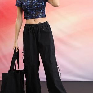 KETCH abstract Ruched Fitted Crop Top