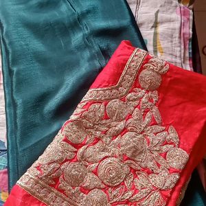 New Saree With Heavy Work Blouse Piece