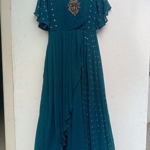 Teal Blue Georgette Gown
