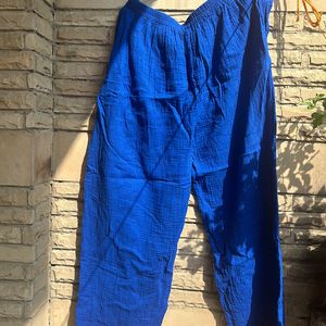 Royal Blue Wrinkle Co ord Set