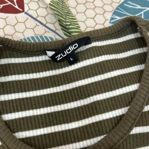 Striped Ribbed Crop Top