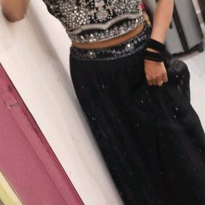 Georgette Heavy Mirror Work Lehnga Choli