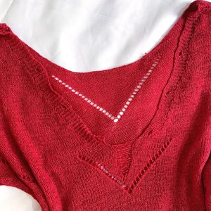 Pinterest Y2k Knitted Red Pullover Top