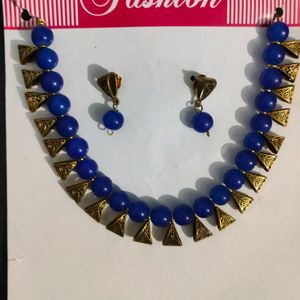 Blue Beads Necklace Set